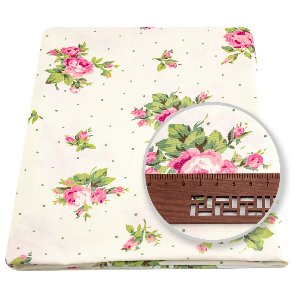 Rose Floral Cotton Fabric Patchwork Quilting Sewing Cloth Craft Bedding Decoration Teramila Fabrics Tissue Clothing Home Textile|fabric tissue|sewing