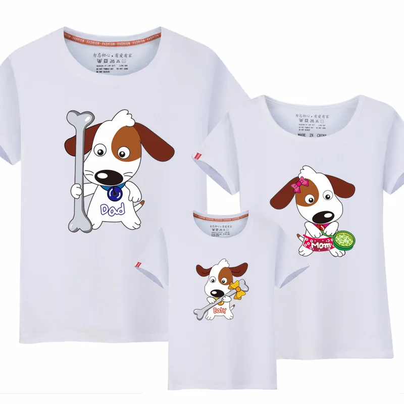 Платье для мамы и дочки Папа мама я дочка сын Одинаковая одежда семьи футболка