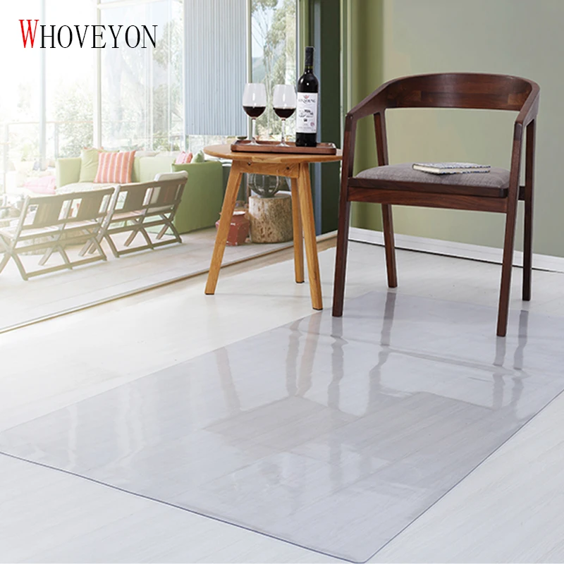 WHONEYON Living Room Wood Floor Protection Mat Bathroom Kitchen Waterproof Non-slip Carpet Plastic Mat PVC Transparent Door Mat