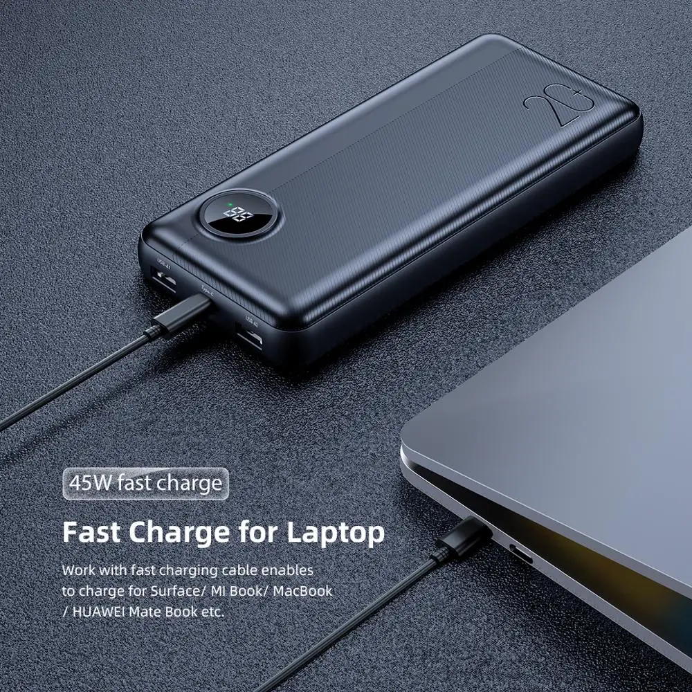 Внешний аккумулятор Rock 20000 мАч Usb C Pd быстрая зарядка 3 0 63 Вт внешний Draagbare