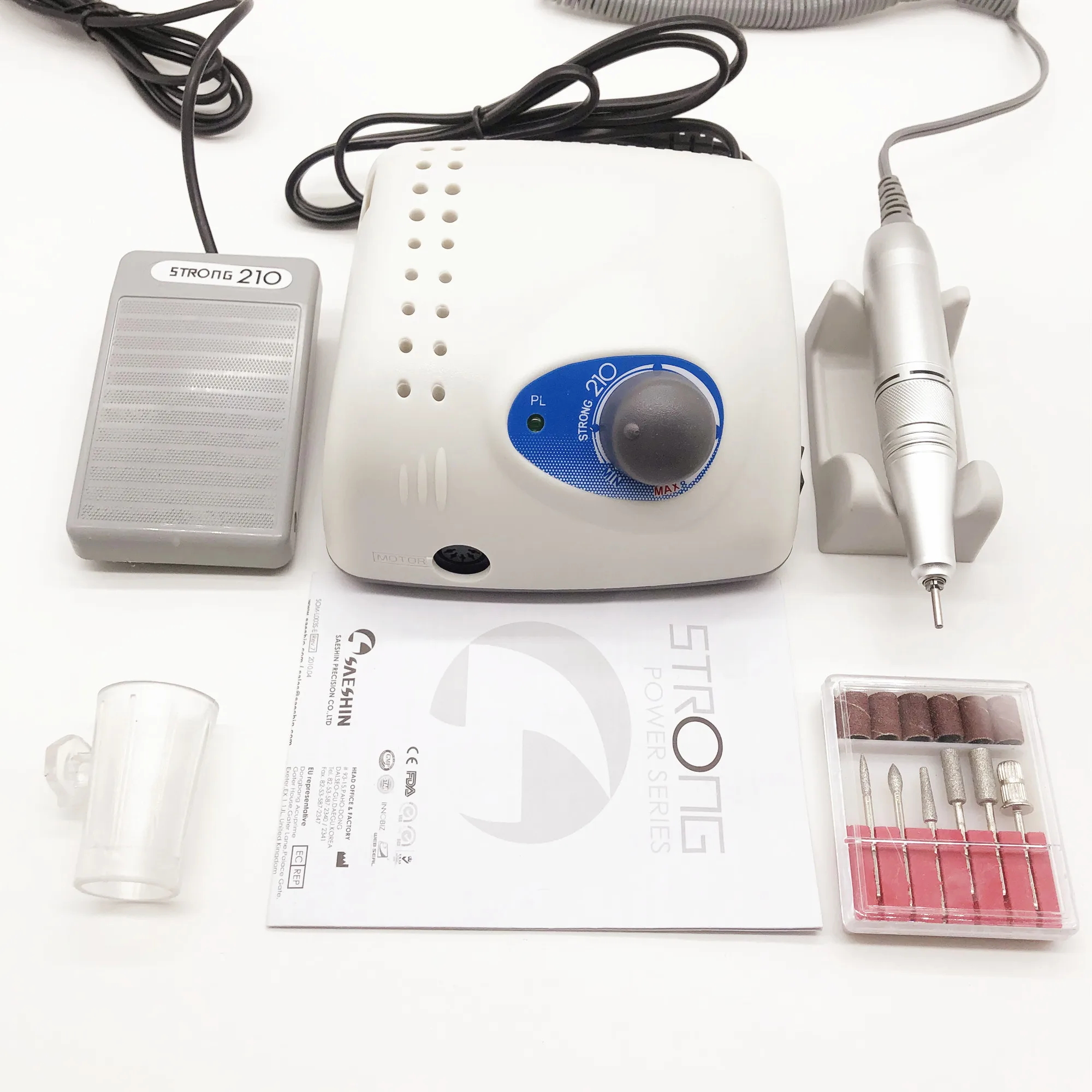 

STRONG 210 control box 65W+2021 new high-quality nail drill bit, professional nail art, manicure polishing art equipment