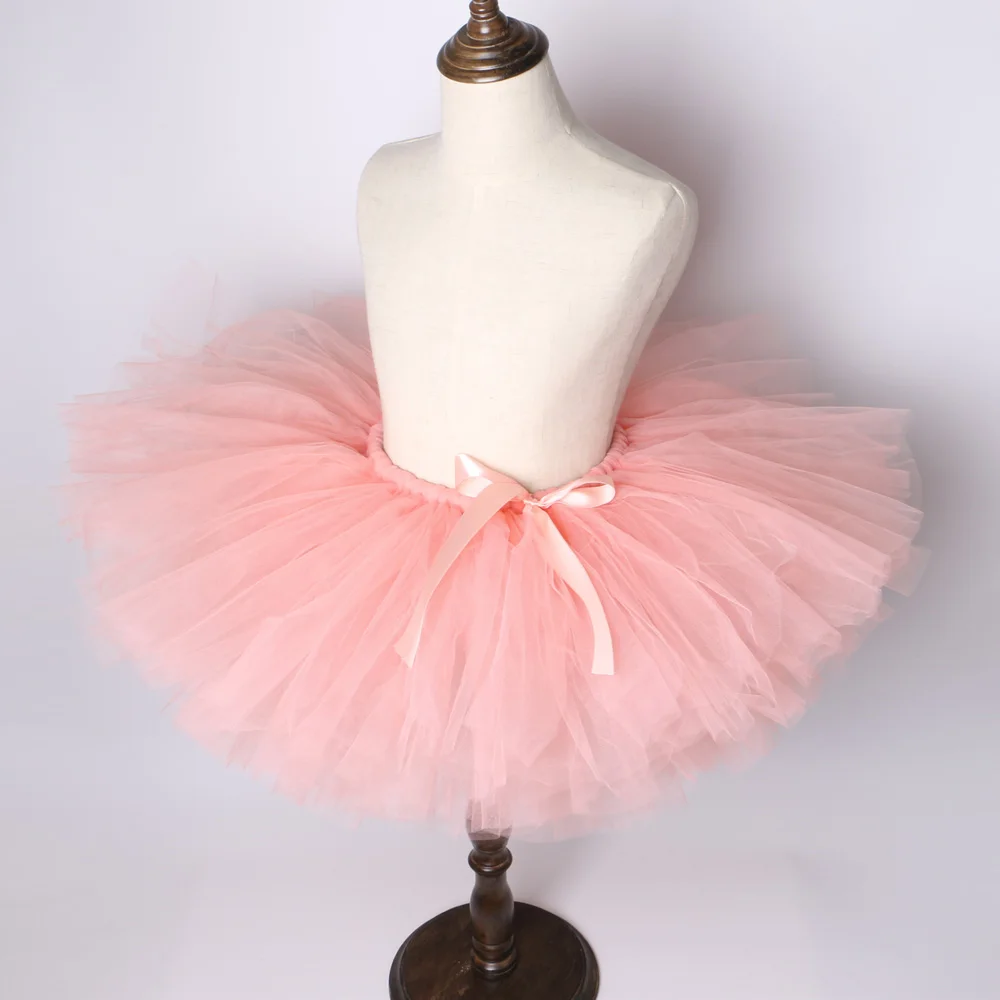 Персиковая юбка пачка для девочек детские фатиновые Юбки принцессы балета и