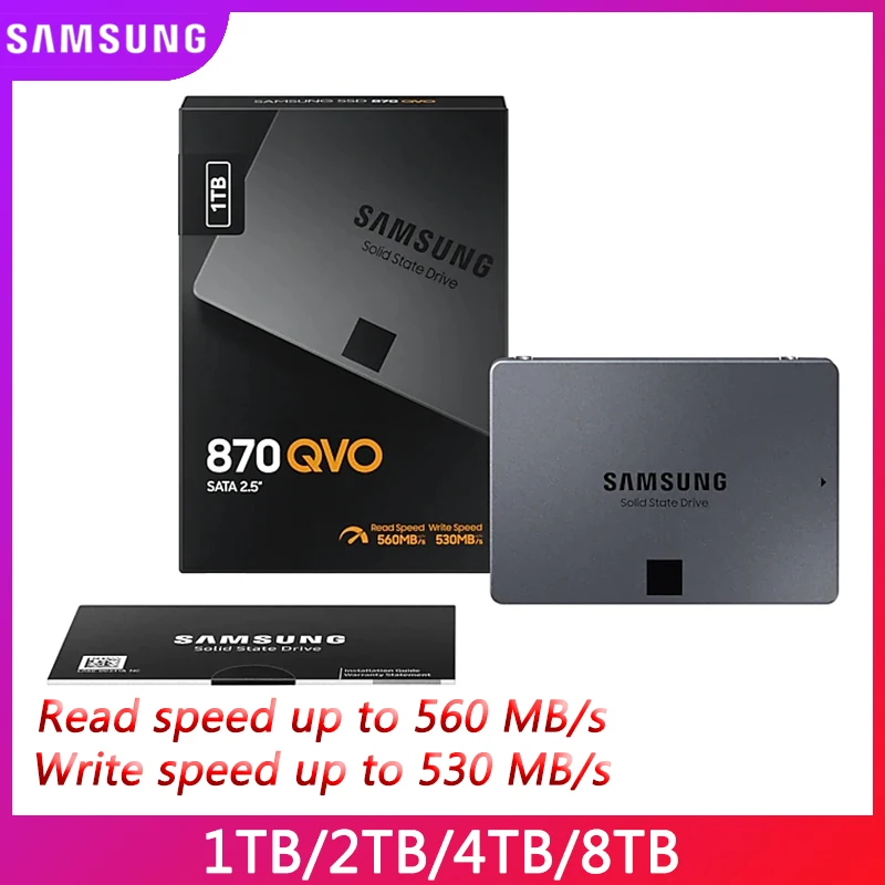Новый Samsung 870 QVO SATA III 2 5 дюймов SSD от 1 до 4 к HDD MLC встроенный SATA3 диск для полу-зарядки