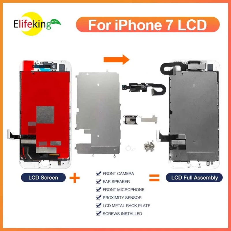 high quality aa full assembly lcd for iphone 7 3d touch screen digitizer assembly full set phone repair parts replacement free global shipping