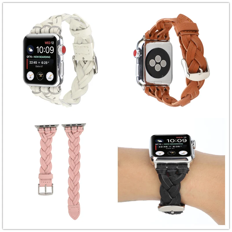 

Luxury Braided Rope Wristwatch Band for Apple Watch Series 6 5 4 3 2 1 SE Wrist Strap