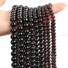 Темно-красные гранатовые бусины из натурального камня, круглые бусины россыпью, аксессуары для браслетов, нитка 4681012 мм