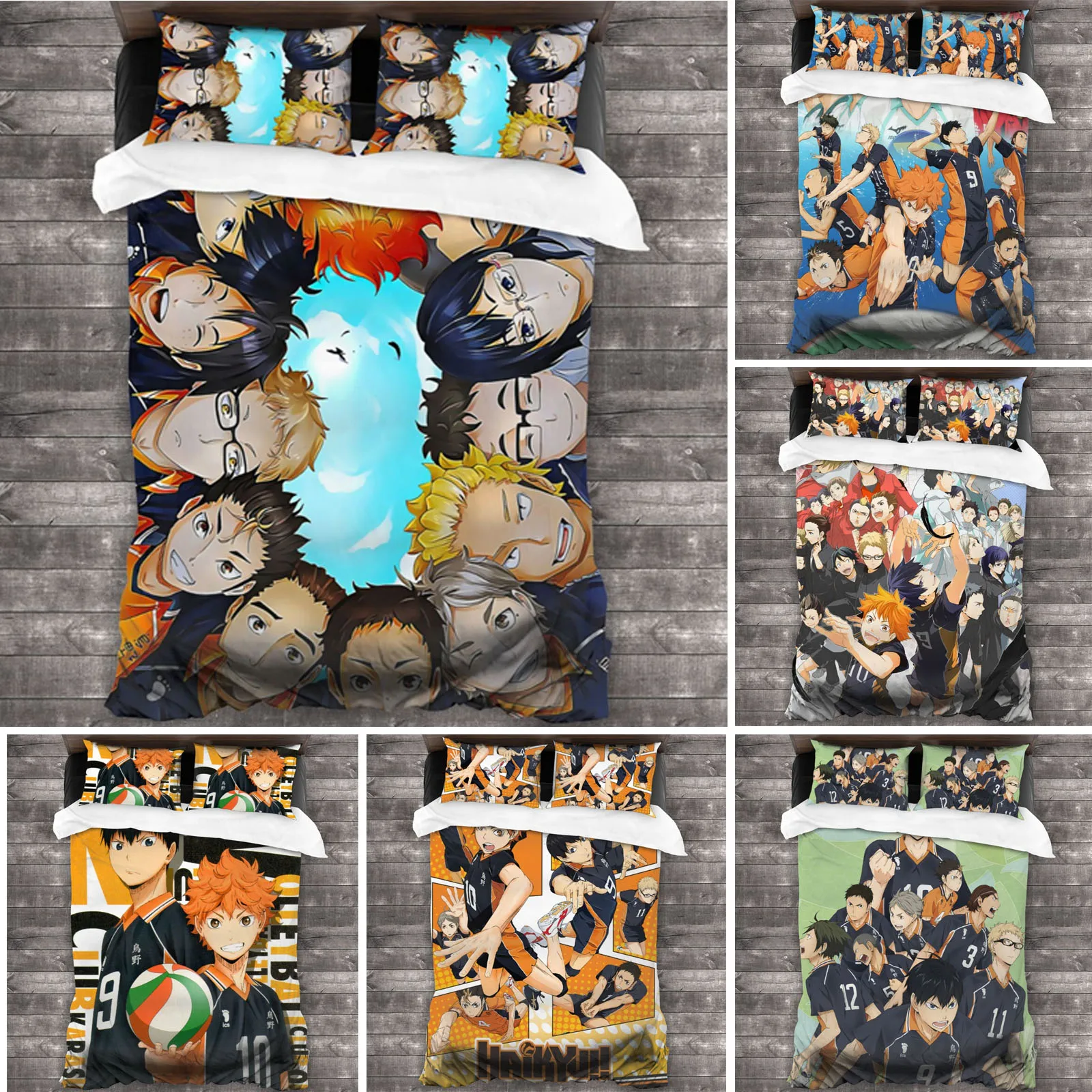 

Аниме хайкиу! Всесезонный Комплект постельного белья из 3-х предметов, Комплект постельного белья, 180x130 см