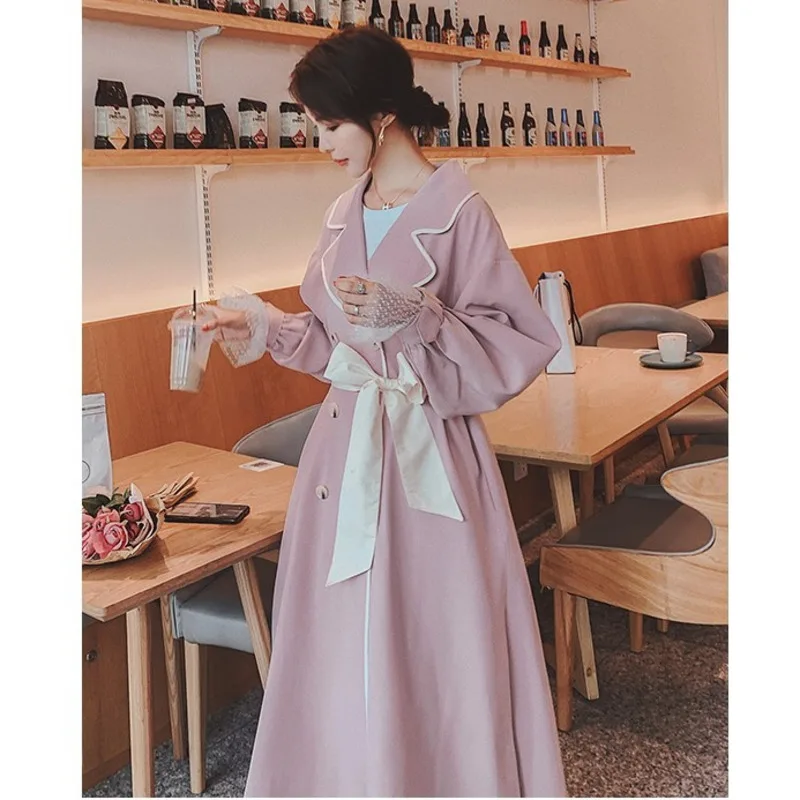 

Тренчкот женский винтажный универсальный, модная ветровка в Корейском стиле, элегантная верхняя одежда