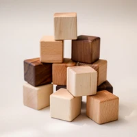 12 pc custom baby montessori learning toy cube natural wood blocks set stacking benefit intellectual toy newborn gift