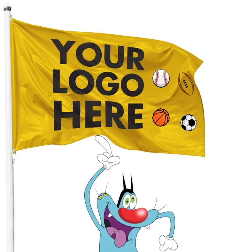 

Custom Logo 3x5FT Sublimation Blanks Flags And Banners Outdoor Company Advertising Club Parade Sport 90x150cm 100D Polyester