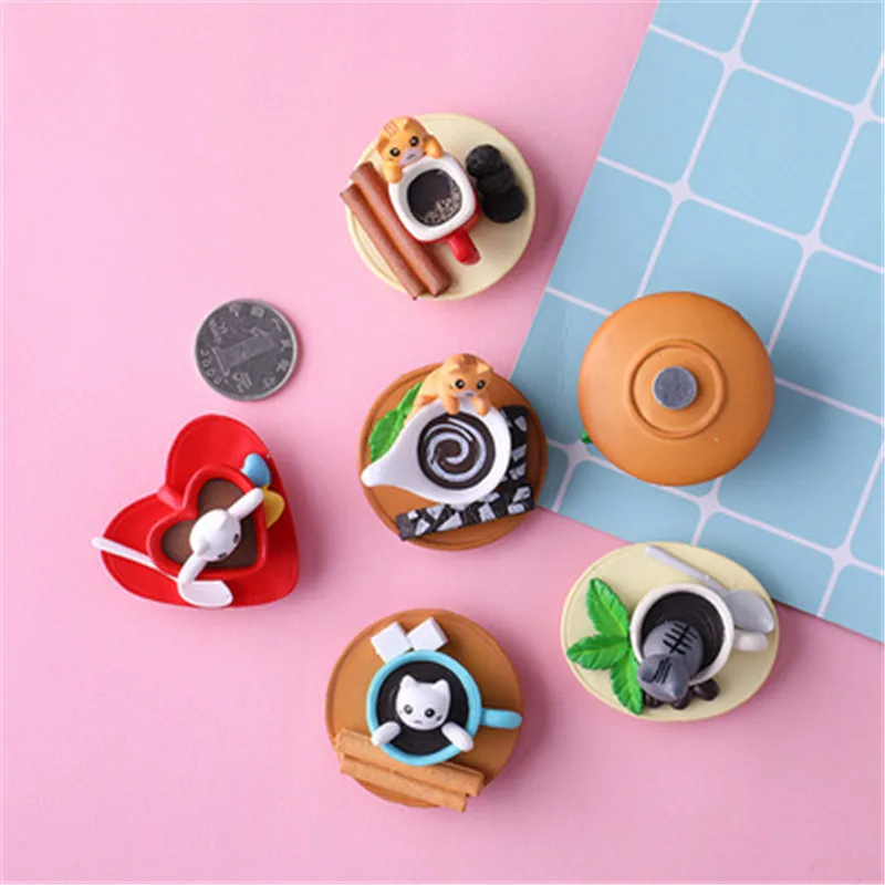 ZOCDOU 1 штука милая кофейная чашка кошка Китти магниты для украшения холодильника