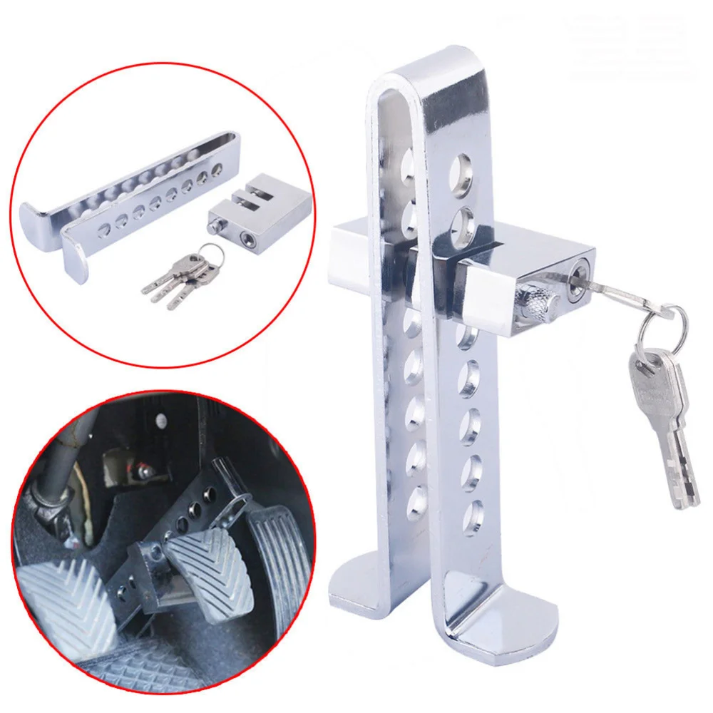 

21.5cm Height Auto Anti-theft Clutch Lock Car Brake Stainless Strong Lock Tool Vehicle Brake Lock (Sliver)