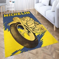 michelin vintage motorcycle poster 3d printing room bedroom anti slip plush floor mats home fashion carpet rugs new dropshipping