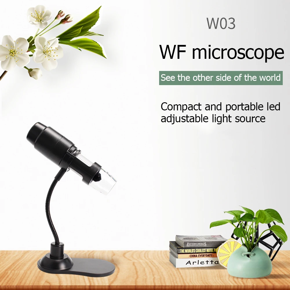 Цифровой микроскоп с 1000 кратным увеличением 1080P 8 светодиодный мини Wi Fi камера
