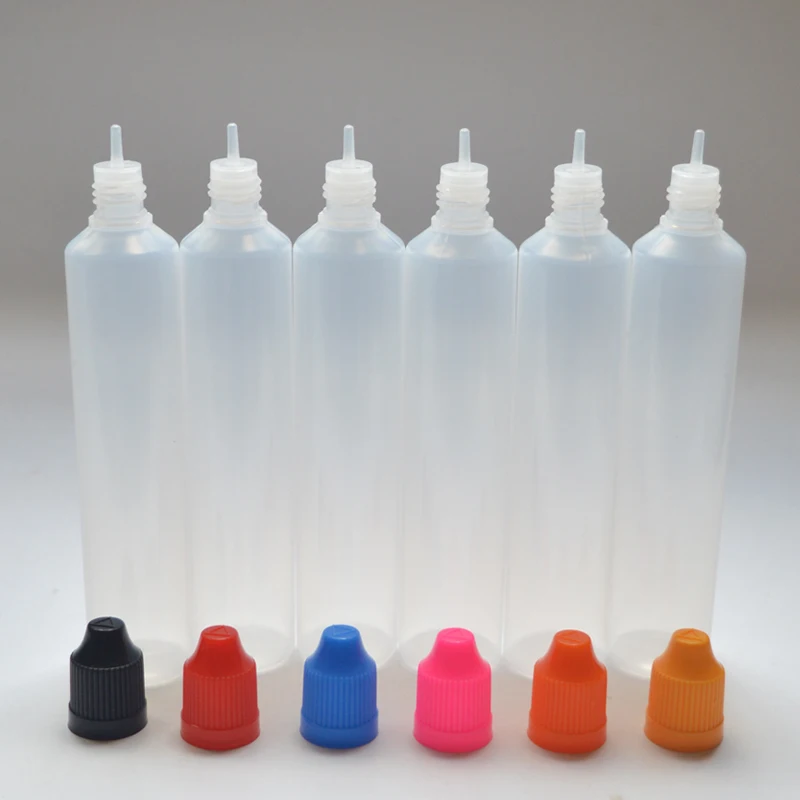 Пластиковая бутылка капельница 60 мл Длинная тонкая для жидкости с защитой от