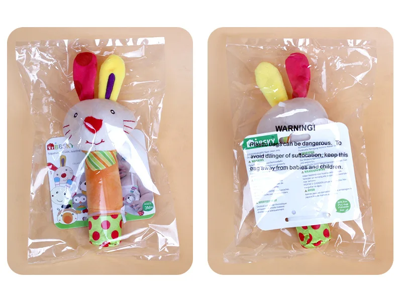 

Cartoon Animal Hand Bell BB Rattle Soft Rattle Toy Newborn Rattle Mobiles Baby Toys Cute Plush Toys 0-12 Months