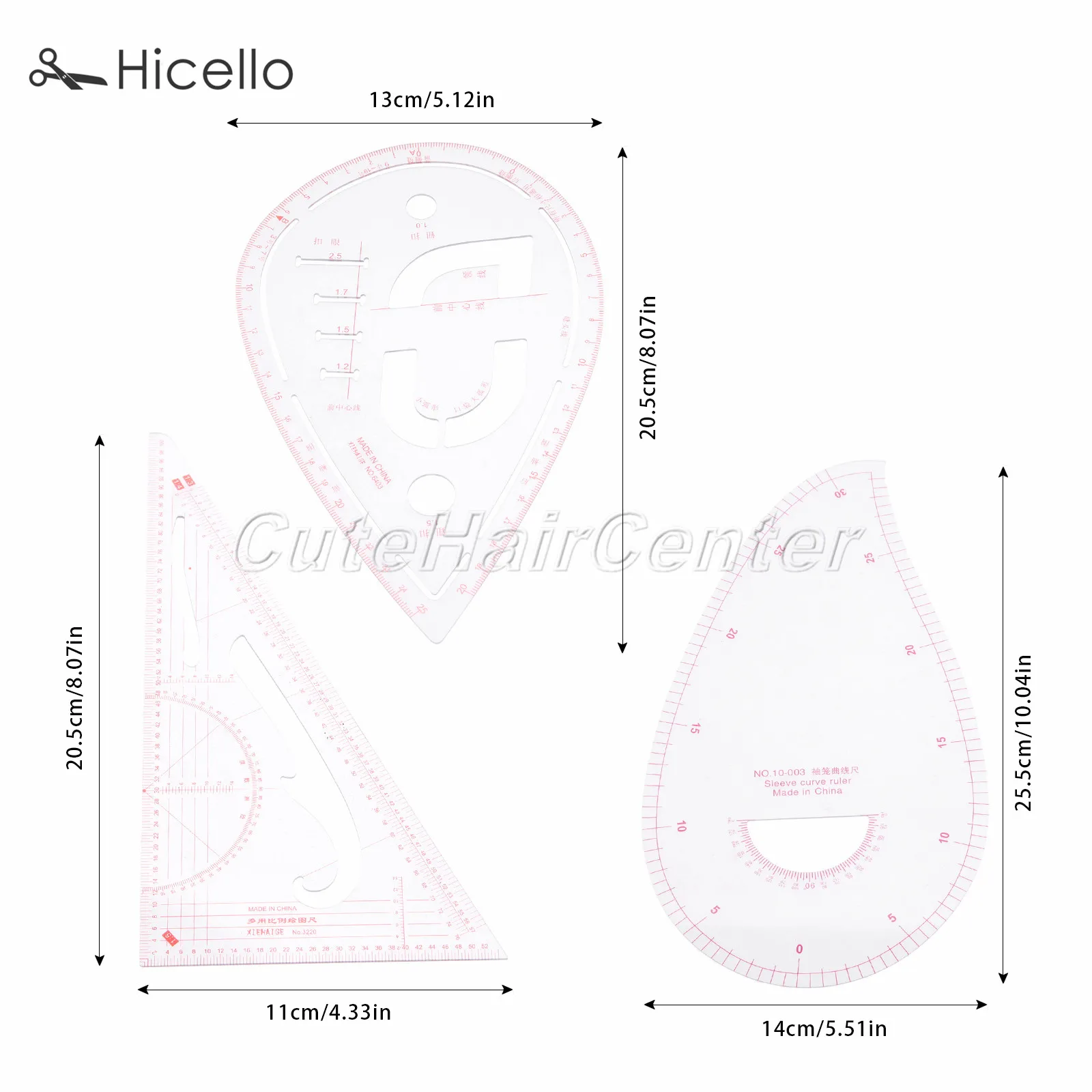 Линейка для шитья изогнутая линейка пластиковая резки одежды 8 форм инструмент