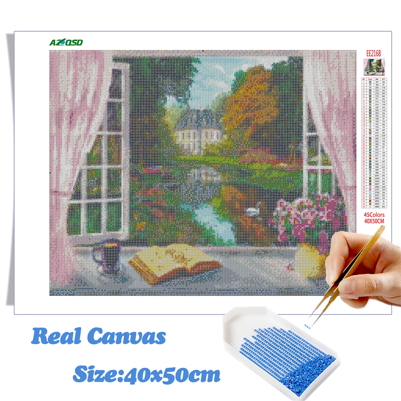 AZQSD алмазная живопись пейзаж окно вышивка крестиком подарок Алмазная живописная