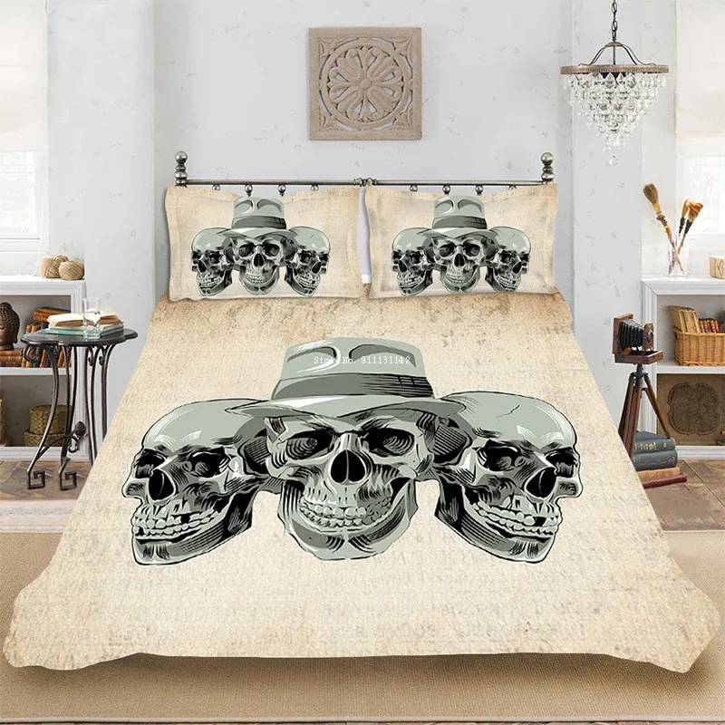 

Classic Skull Pattern Bedding Set 3D Digital Printed Duvet Cover Pillow Cases Adult Children Twins Full Queen King Size