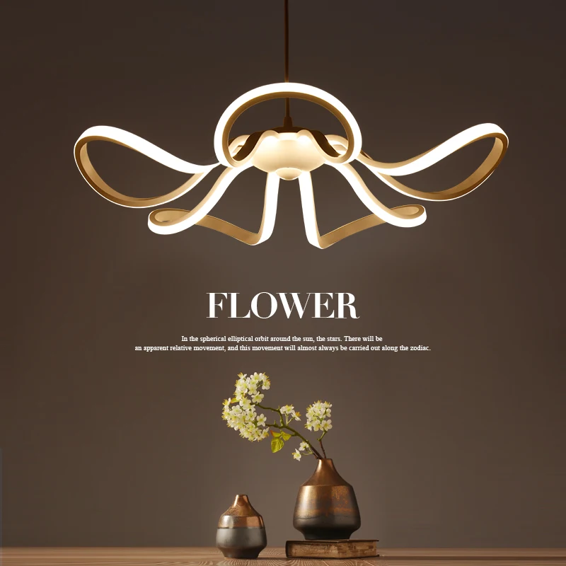 Современная Белая светодиодная Люстра для гостиной столовой лофта цветов