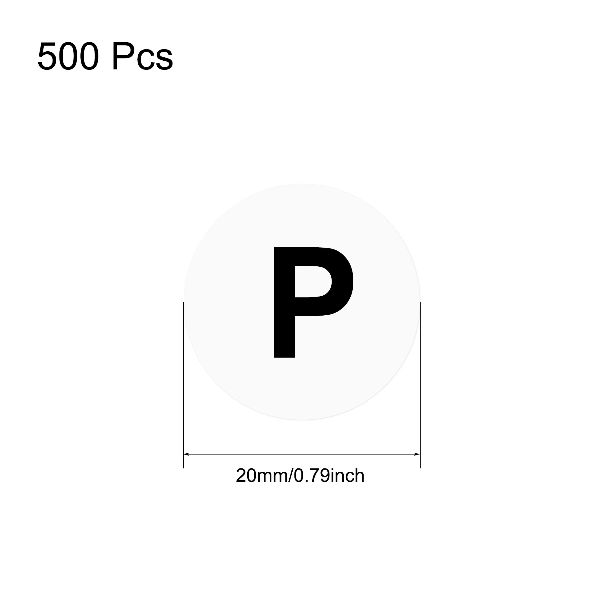 

Uxcell Round Letter Stickers, 20mm Dia Letter P Self Adhesive PVC Label White 500 Pcs