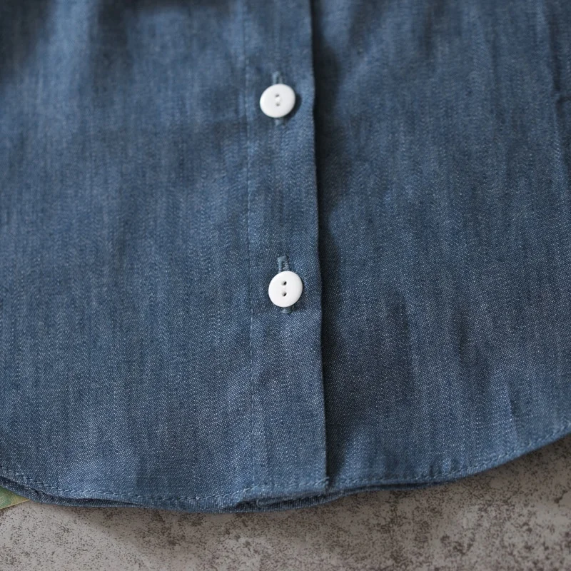 

Ladies Shirt Fake Collar Fashion Street Fake Half Shirt Pure Cotton Washed Denim Doll Collar Stand Collar