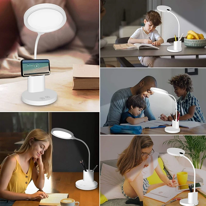 

LED Desk Lamp,Touch Control Desk Lamp 3 Color Modes with Stepless Dimmable,Flexible Desk Lamp,Rechargeable Desk Lamp