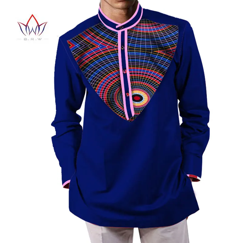 7 Летняя мужская африканская одежда dashikis camisa masculina батик Печать Топы мужские натуральный хлопок рубашки BRW WYN232 - Цвет: 7