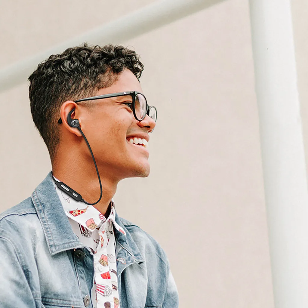 Ouhaobin Bluetooth наушники Беспроводные с шейным ободом Наушники вкладыши HIFI Звук