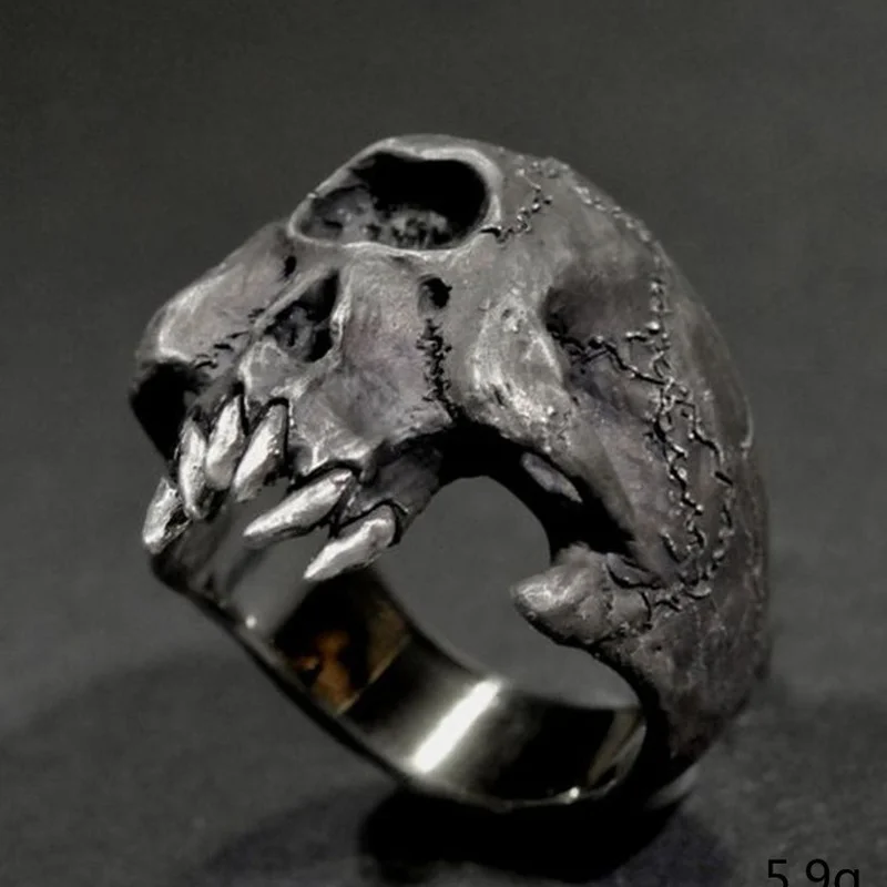 

Fashion New 2021 Simple Mens Silver Skull Ring Metal Ring Skeleton Rings for Men Punk Biker Gothic Party Jewelry Gifts