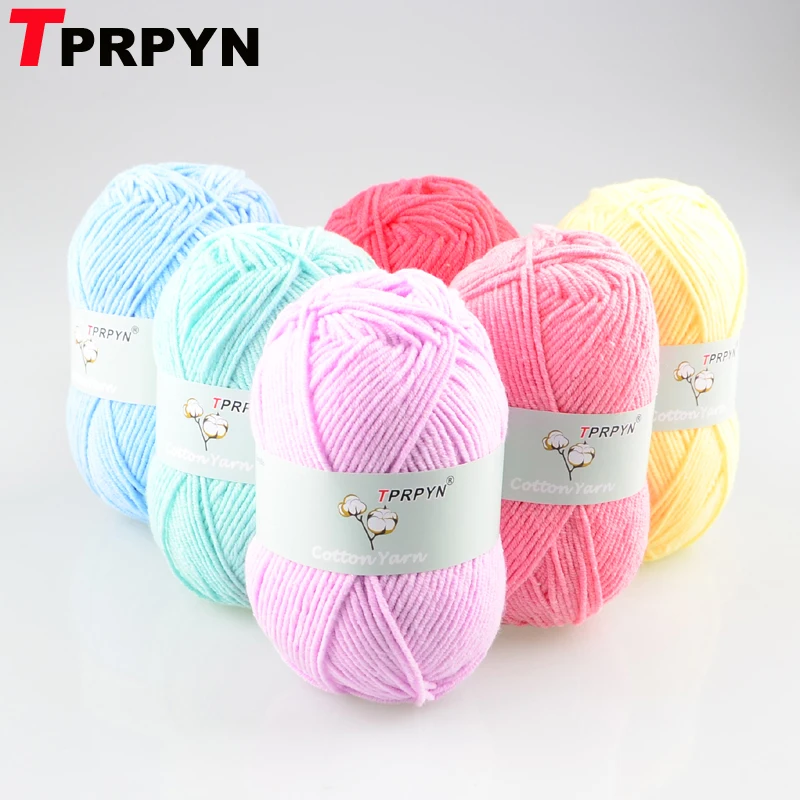 TPRPYN 1 шт. = 50 г 110 м хлопковая акриловая пряжа для ручного вязания Органическая