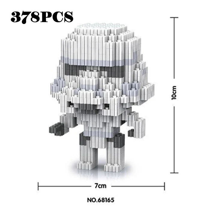 378pc Stormtrooper Строительные блоки, игрушки для детей, Super Mario Bros, алмазные мини-блоки, Doraemoned, супер герой, Narutoes, Звездные войны, Детский Рождественский подарок - Цвет: 378pc Stormtrooper