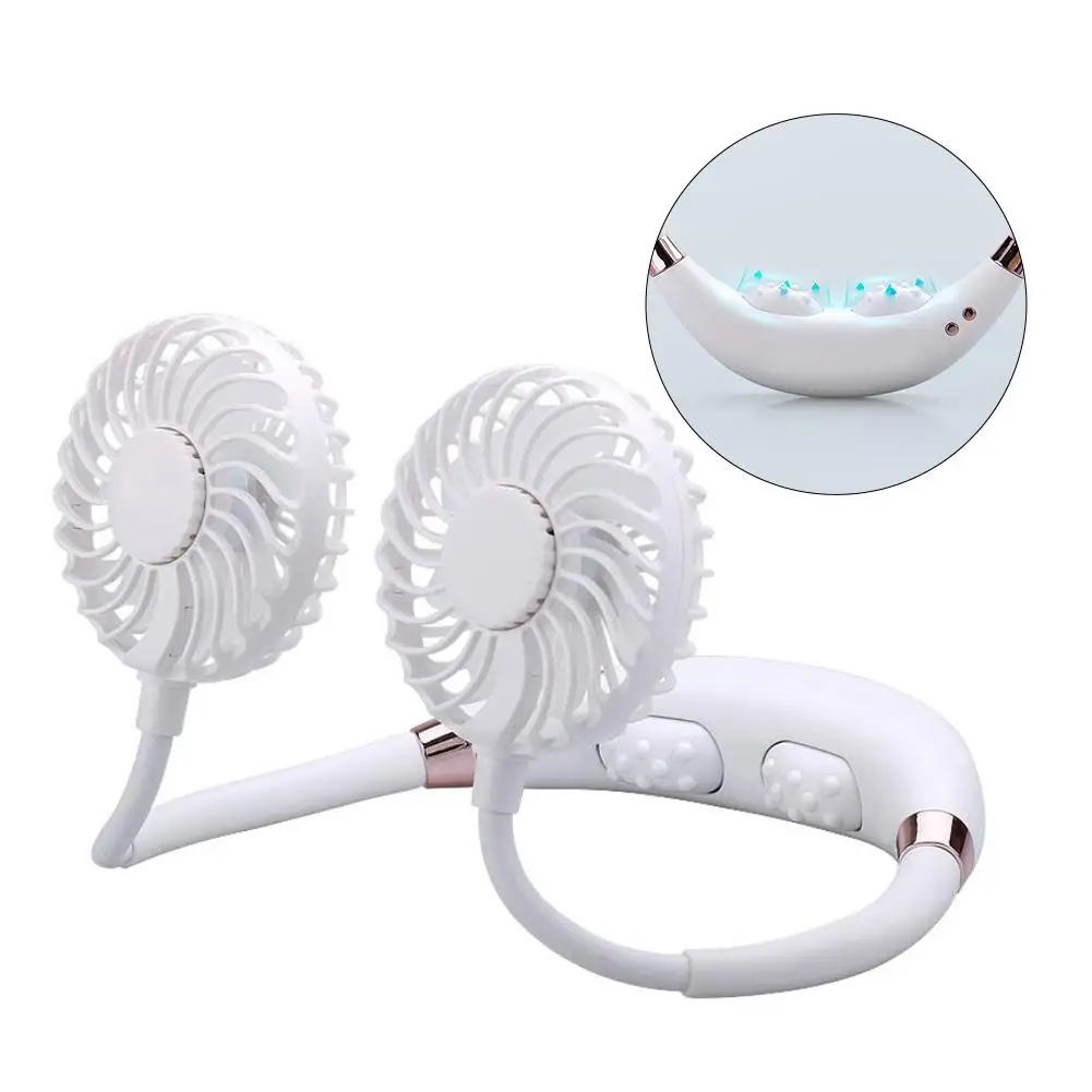 

Portable Fan Neck Fan Neckband Mini USB With Rechargeable Battery Small Desk Fans Handheld Air Cooler Conditioner For Outdoor