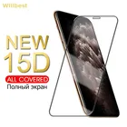 Защитное стекло 15D для IPhone SE 2020, 7, 8, 6, 6S Plus, 12 Mini, 11 Pro Max, XS Max, X, XR