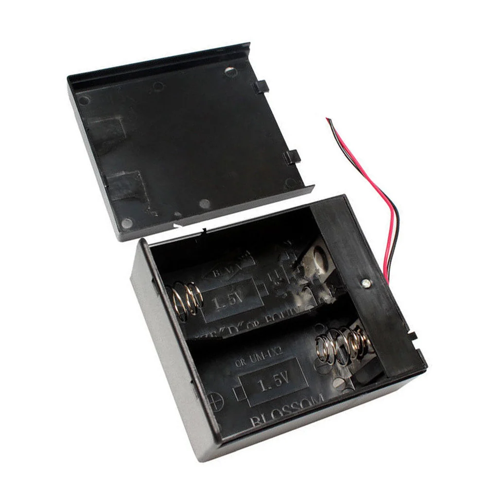 2 слота D размер батареи держатель 3V DC DIY перезаряжаемый аккумулятор чехол с