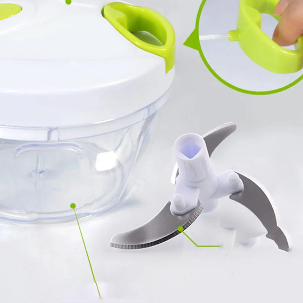 

Manual Food Chopper Three-Knife For Vegetable Fruits Nuts Onions Chopper Hand Pull Mincer Blender Mixer Food Processor
