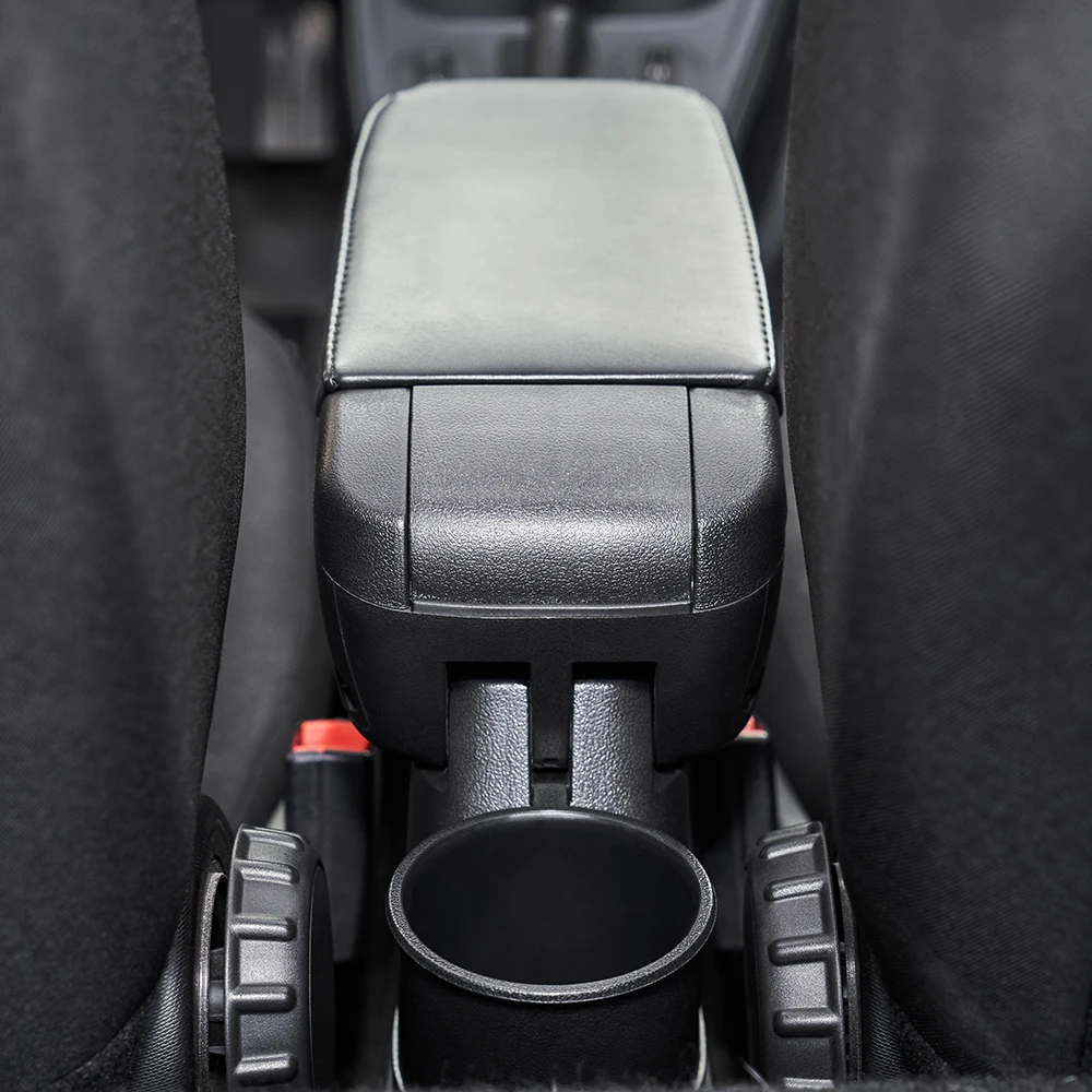 Кожаный PU подлокотник коробка для хранения для Smart 453 Fortwo Forfour- с подстаканником шкафчик контейнер автомобильные аксессуары