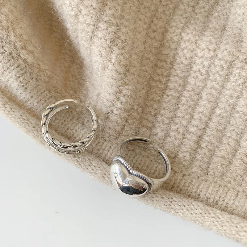 

GS INS Fashion Design Rings Vintage Simple Love Heart Finger Ring Jewelry for Women Couple Wedding Party Accessories Wholesale