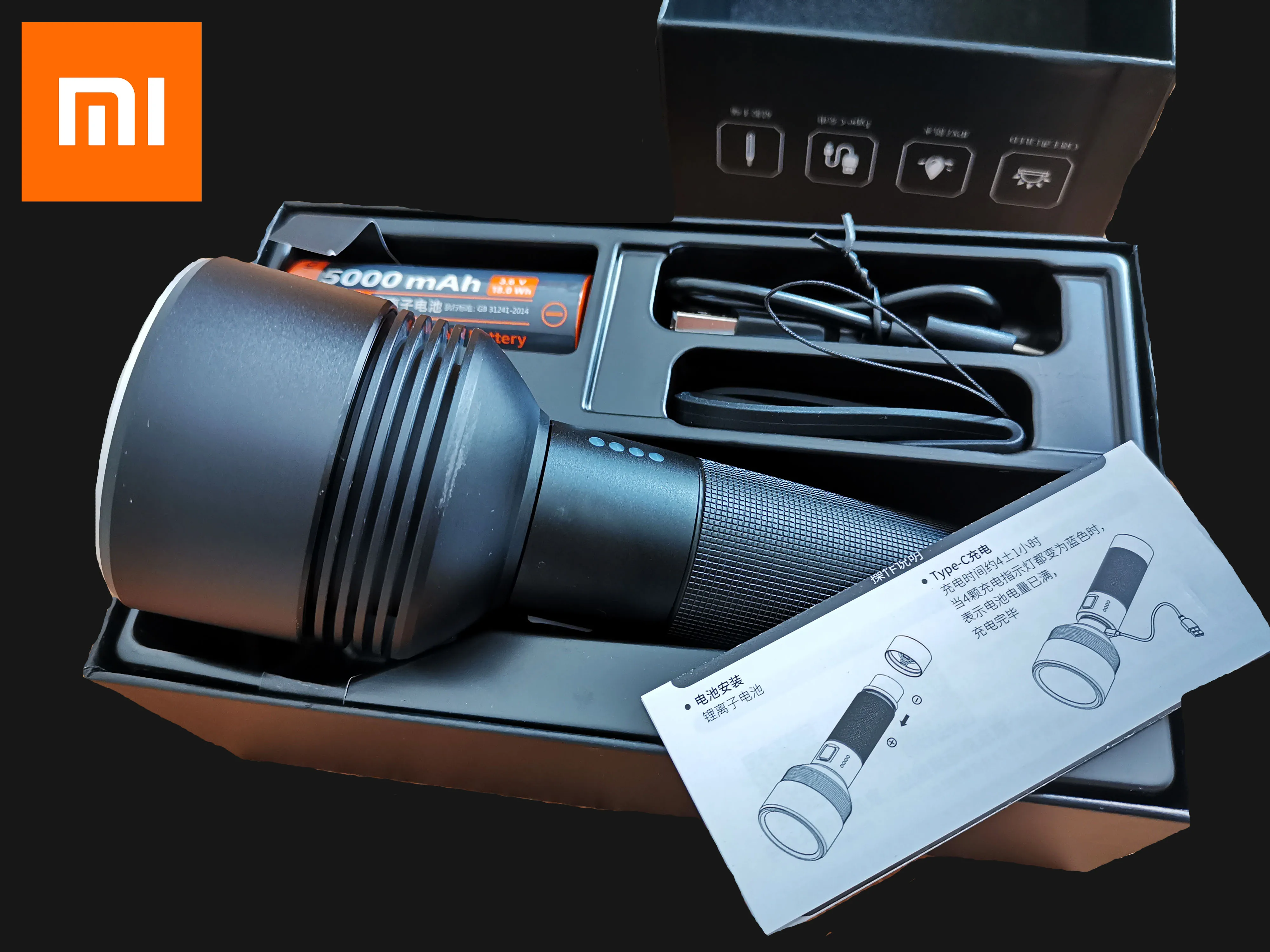 Оригинальный перезаряжаемый фонарик XIAOMI Nextool 2000 лм 5 режимов IPX7