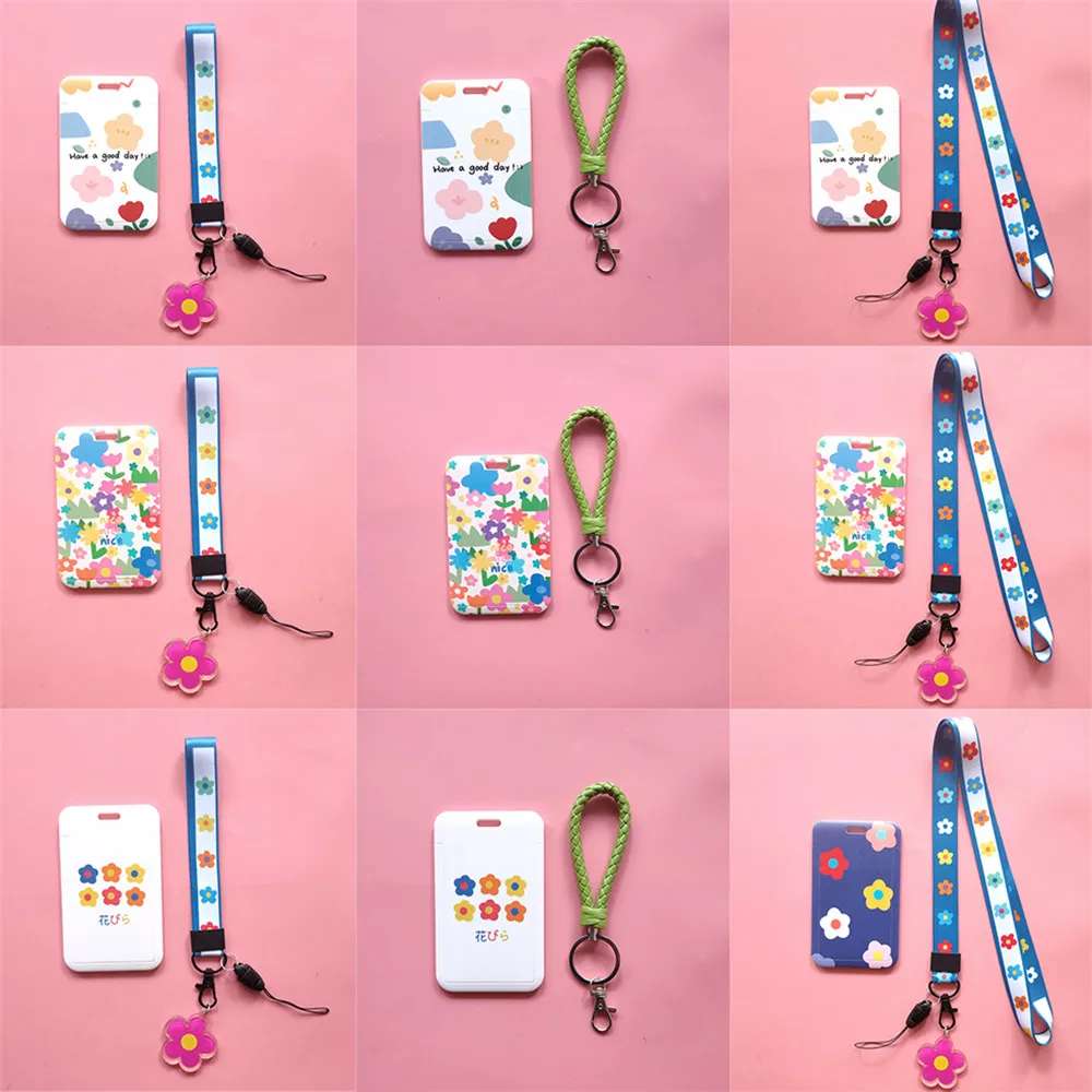 

New Fashion Beautiful Flowers Lanyard Credit Card Id Holder Bag Student Women Travel Bank Bus Business Card Cover Badge