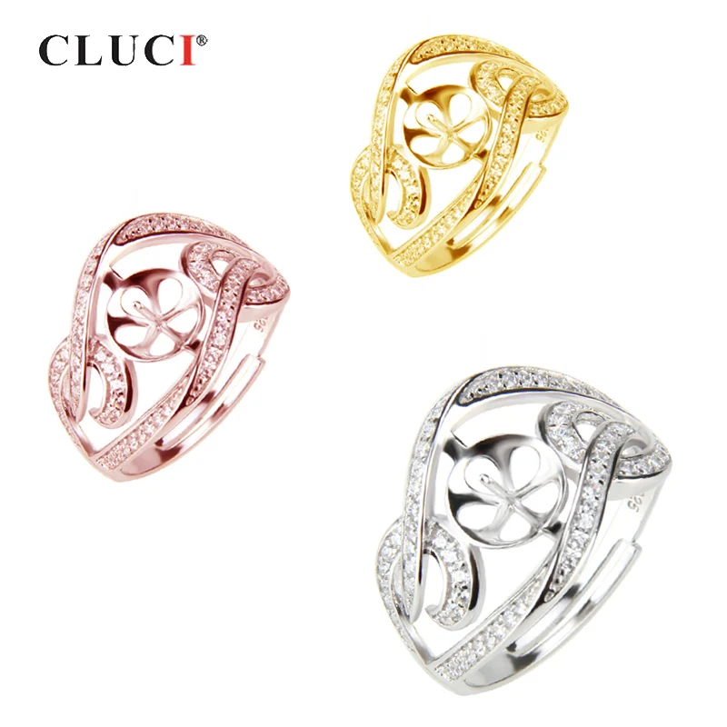Фото CLUCI симметричное Серебро 925 геометрическое женское кольцо с жемчугом модное