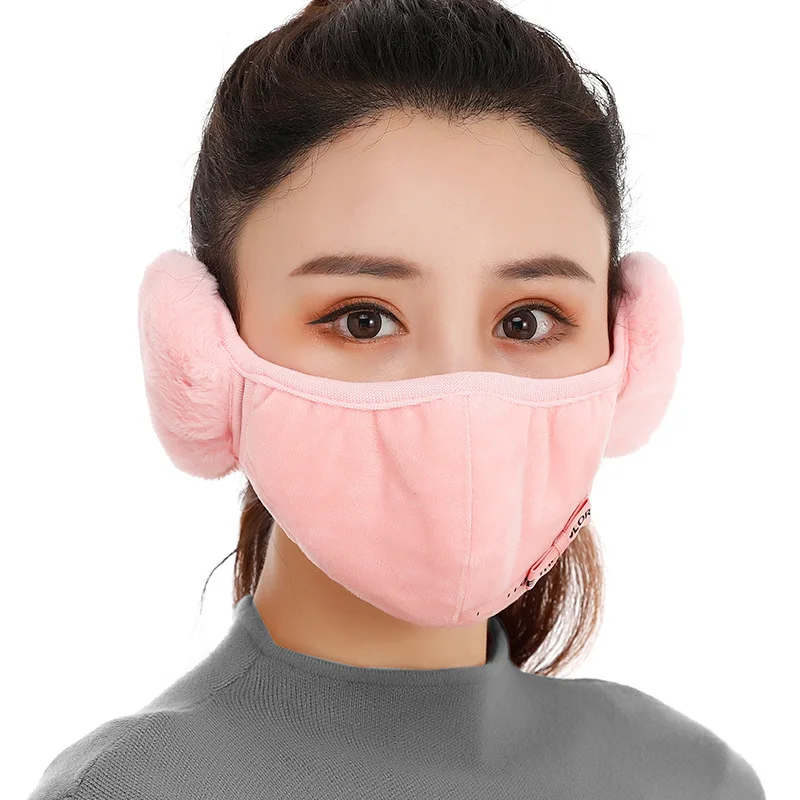 Зимняя флисовая плюшевая теплая маска Защита от пыли защита холода наушники для