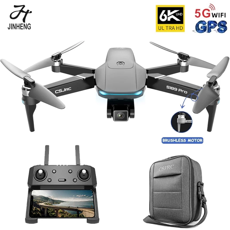 

2021New RC Brushless GPS Drone S186 6K HD Dual Camera Altitude Hold Professional Foldable Aerial Photography Quadcopter Gift Toy