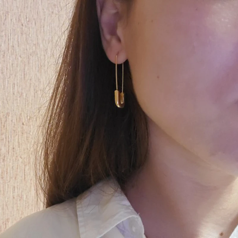 Классические длинные висячие серьги золотого цвета на цепочке для женщин модные