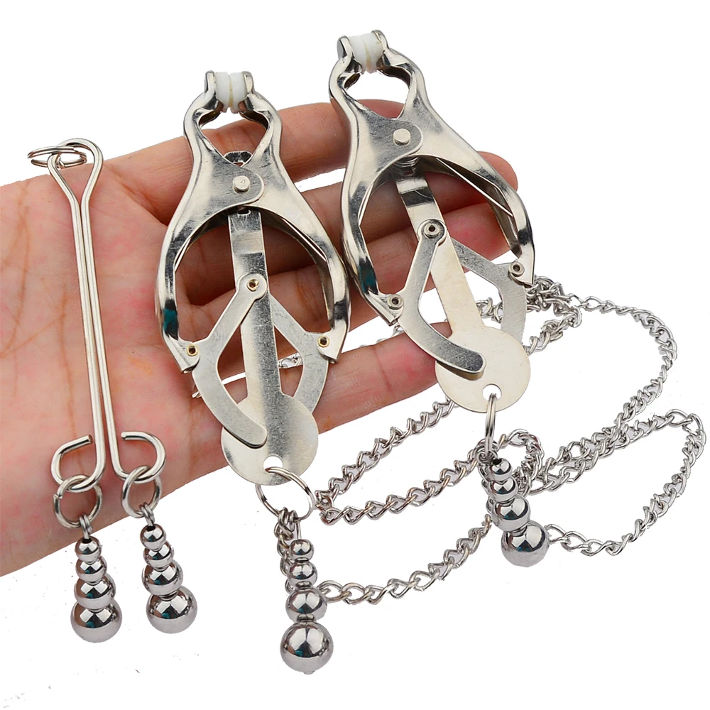 4 Размер Сексуальные Ниппель Бабочка Зажим Металлический Женщины Тракционные Зажимы Клипсы Сосков BDSM Бондаж Ограничения Секс Игрушки на.