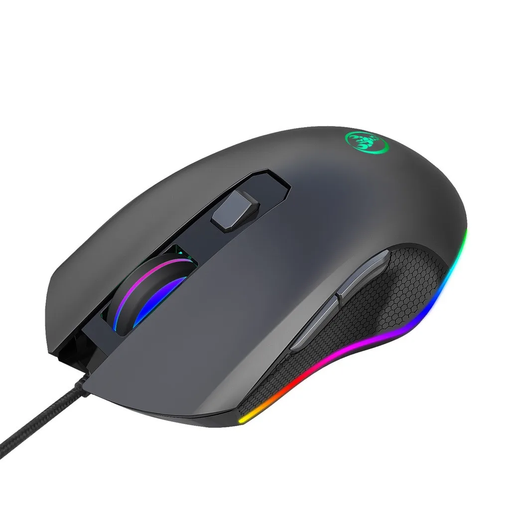Игровая мышь Hxsj A866 7-цветная проводная Usb-мышь со светодиодной подсветкой для