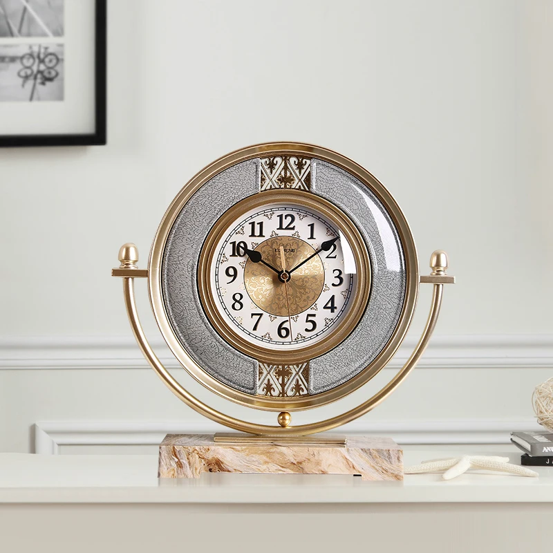 Золотые настольные часы в скандинавском стиле винтажные креативные бесшумные