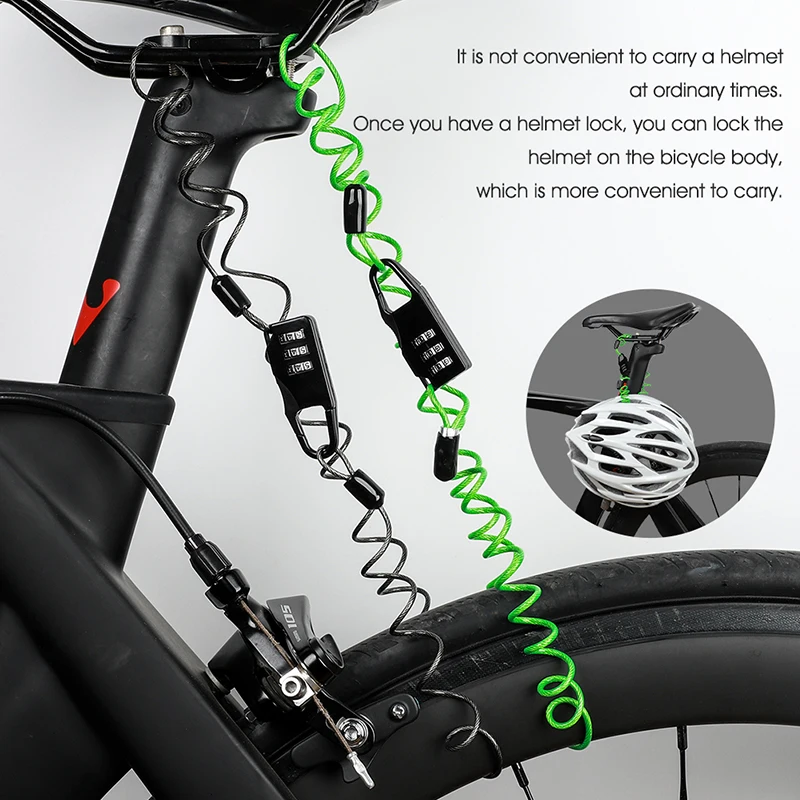 WEST BIKING противоугонные Велосипедные замки 3-значный пароль Кабельные для шлема