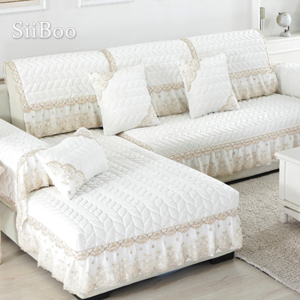 Современный стиль синий серый белый кофейный цвет кружевные оборки