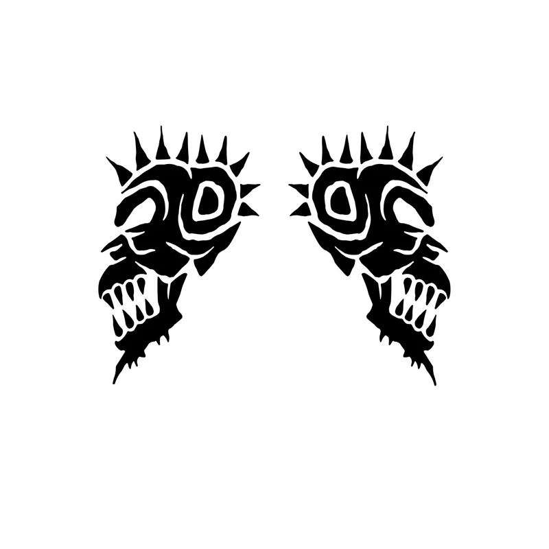 

(Left and Right) Fierce Skull Car Personality Car Stickers Pvc Decals Suitable for All Kinds of Cars Black/white, 13cm*8cm